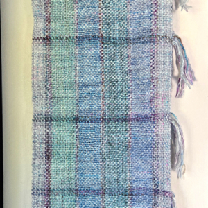 plaid woven scarf light blue