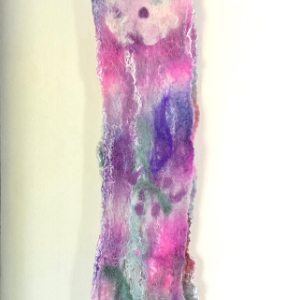 felted scarf floral pink purple